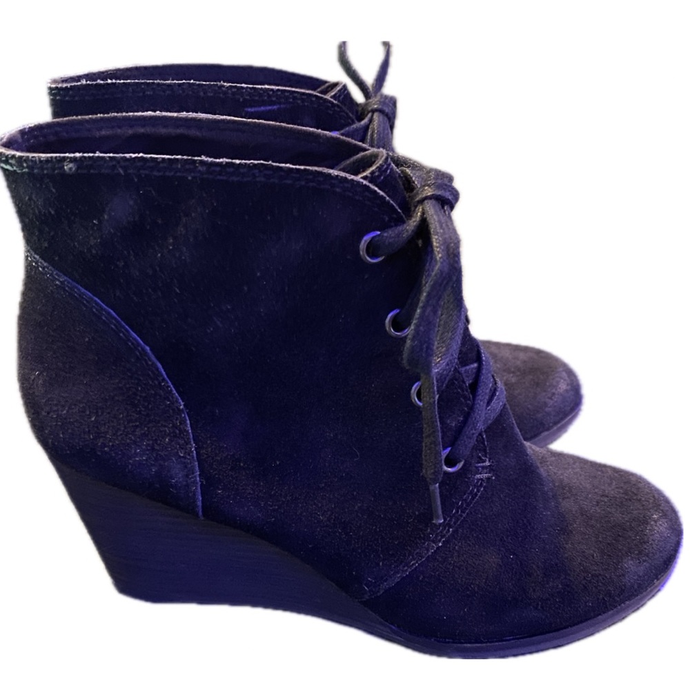 Lucky Brand ‘Swayze’ boot, black oiled suede, size 9.